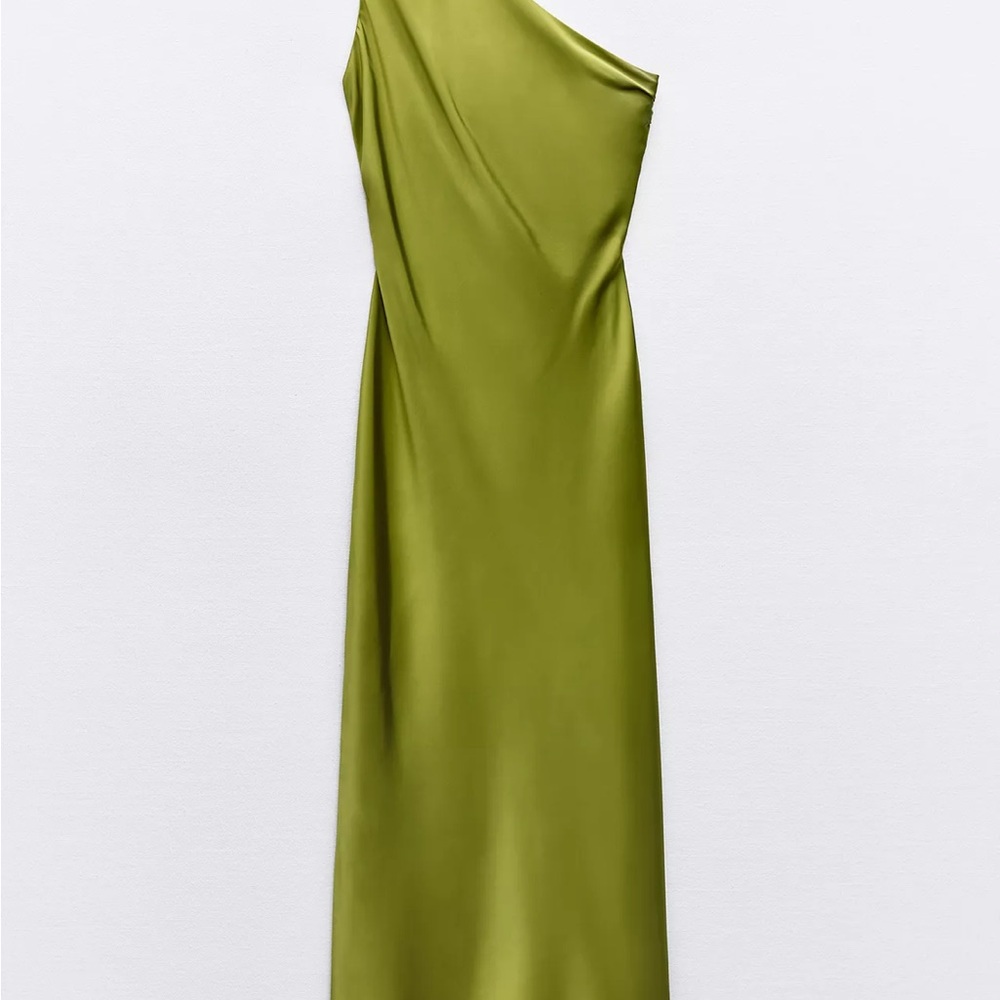 Zara Olive One Shoulder Dress